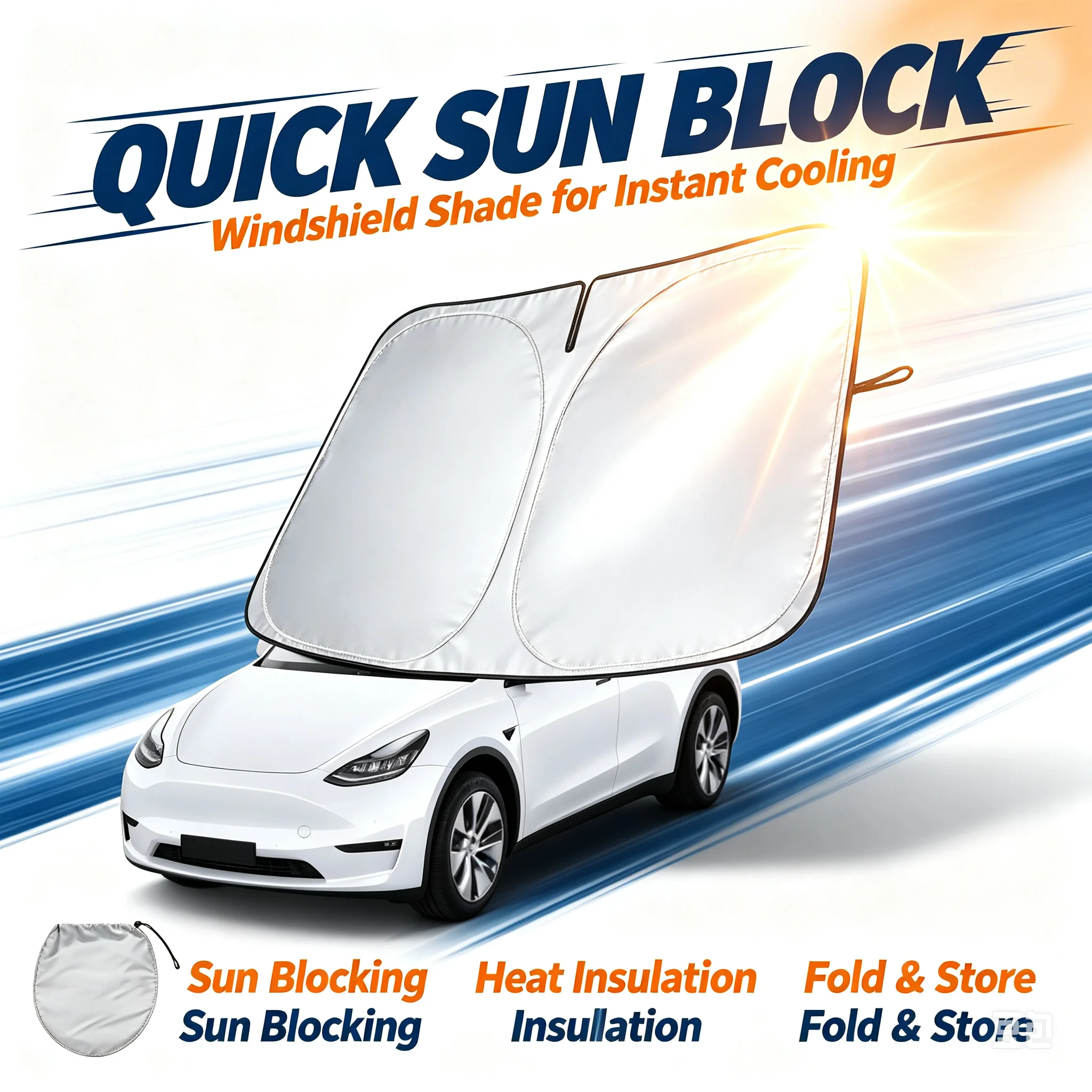Car Sunshade Windshield Umbrella Foldable - 車用サンシェード UV反射 ウインドシールド傘 フロントサンシェード パラソル 折りたたみ式