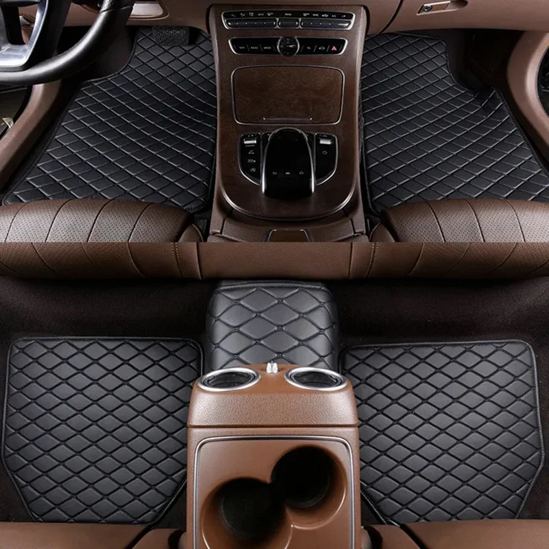 Car Floor Mats Universal Waterproof Leather - 車のフロアマット 5 個 PU レザーユニバーサル品質防水自動フットパッドプロテクター自動車インテリア車のインテリアアクセサリー