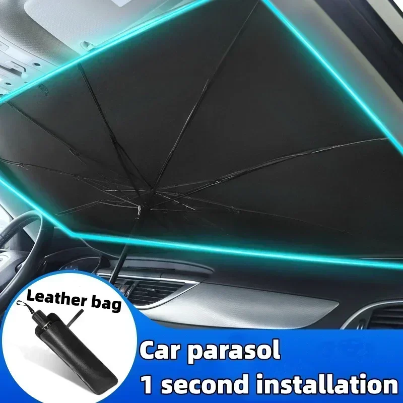 Car Sunshade Windshield Umbrella Foldable - 車用傘型サンシェード、フロントガラス用フロントカバー、折りたたみ式サンシェード、遮熱、携帯用、曲線型パラソル、自動車用カーブモデルシェード