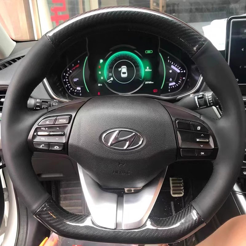 Car Steering Wheel Cover Anti Slip Breathable - ヒュンダイ エラントラ 4 2016-2019 イオニック 2017-2019