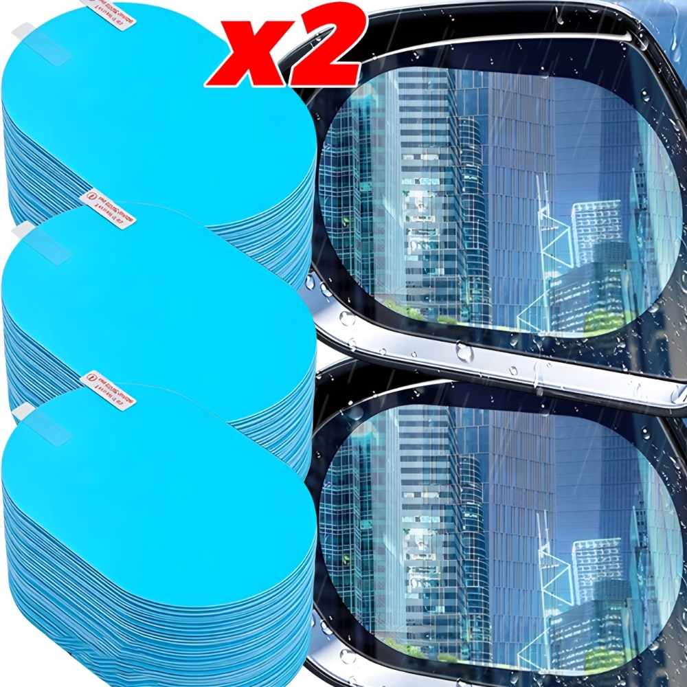 Anti Glare Car Rearview Mirror Film - 2/1 個ユニバーサル防曇アンチグレア防雨カートゥーニングバックミラートリムフィルムカバー外装部品車のガラスアクセサリー