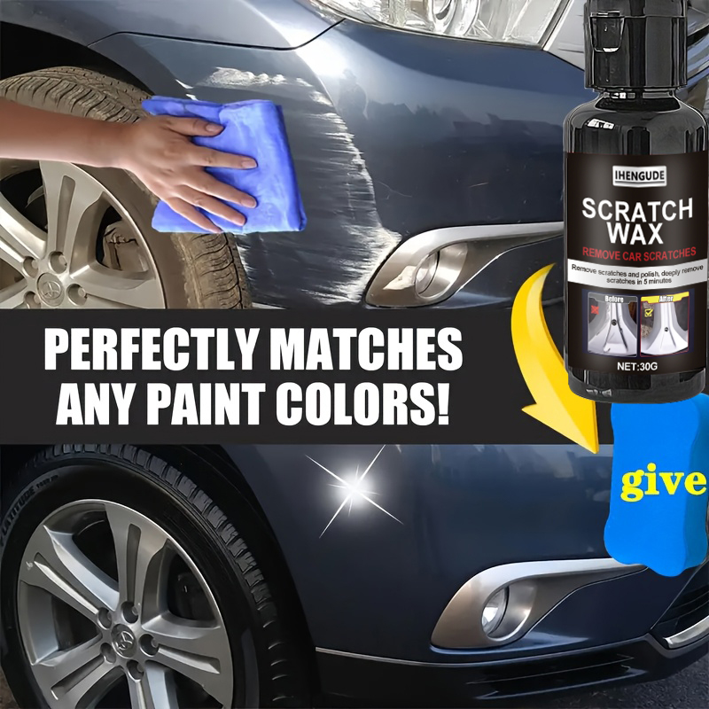 Car Scratch Repair Polishing Wax Paste - 30g入りの車用傷補修ペースト、車磨きワックス、傷補修剤、クリーニングおよび修復用保護ワックス、輝きを保護、車塗料のメンテナンス、スポンジ付き