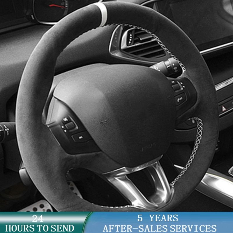 Car Steering Wheel Cover Anti Slip Breathable - プジョー208用カスタムステアリングホイールカバー,滑り止め,オリジナルハンドル,車用アクセサリー,プジョー2008
