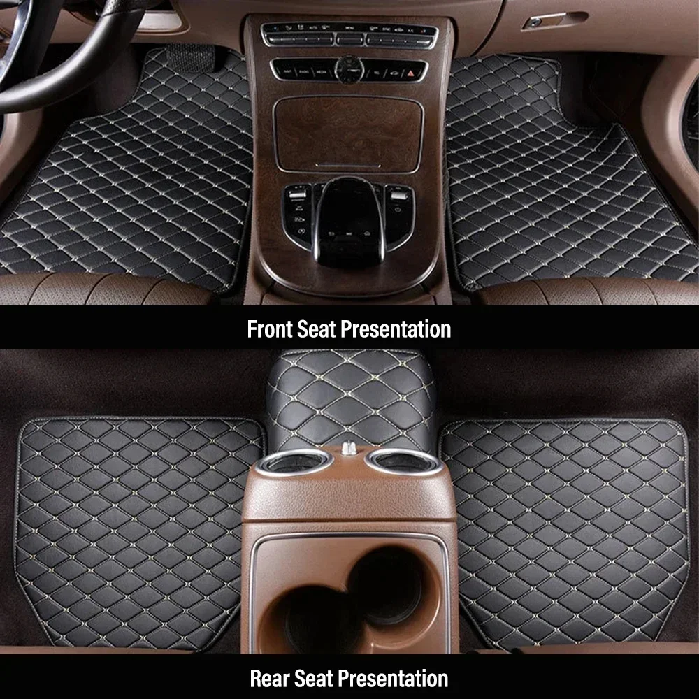 Car Floor Mats Universal Waterproof Leather - 車のフロアマット 4 個ユニバーサル PU レザー防水自動車フットパッドプロテクターカーペットフロントとリアマットセット自動車アクセサリー