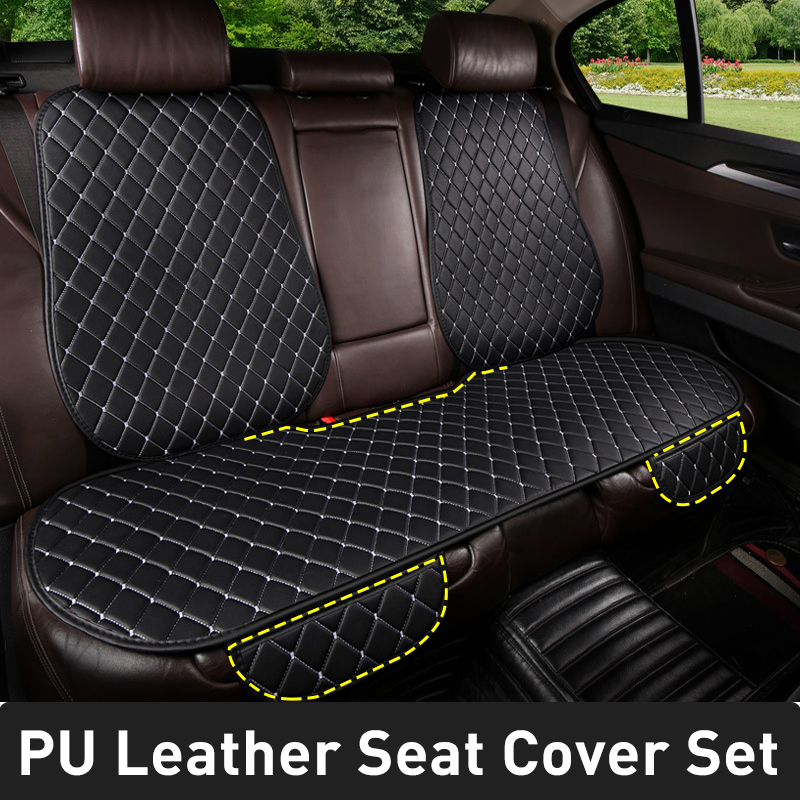 Leather Car Seat Covers Full Set Universal - カーグル PUレザー製カーシートカバー フルセット 滑り止めカーシートクッション 後部座席プロテクター 汎用
