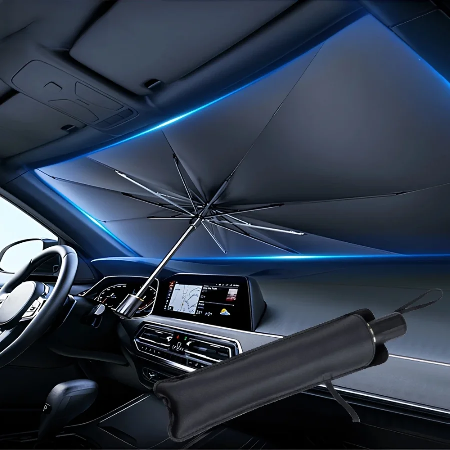 Car Sunshade Windshield Umbrella Foldable - 多目的便利な折りたたみ式車のフロントガラスサンシェードインテリアプロテクターアクセサリーパーツ自動車パラソル傘フロントカバー