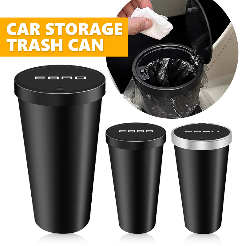 Waterproof Car Trash Can With Lid - 車用ゴミ箱 ミニ防水収納カップホルダー ゴミ箱蓋 アクセサリー Ebro S400