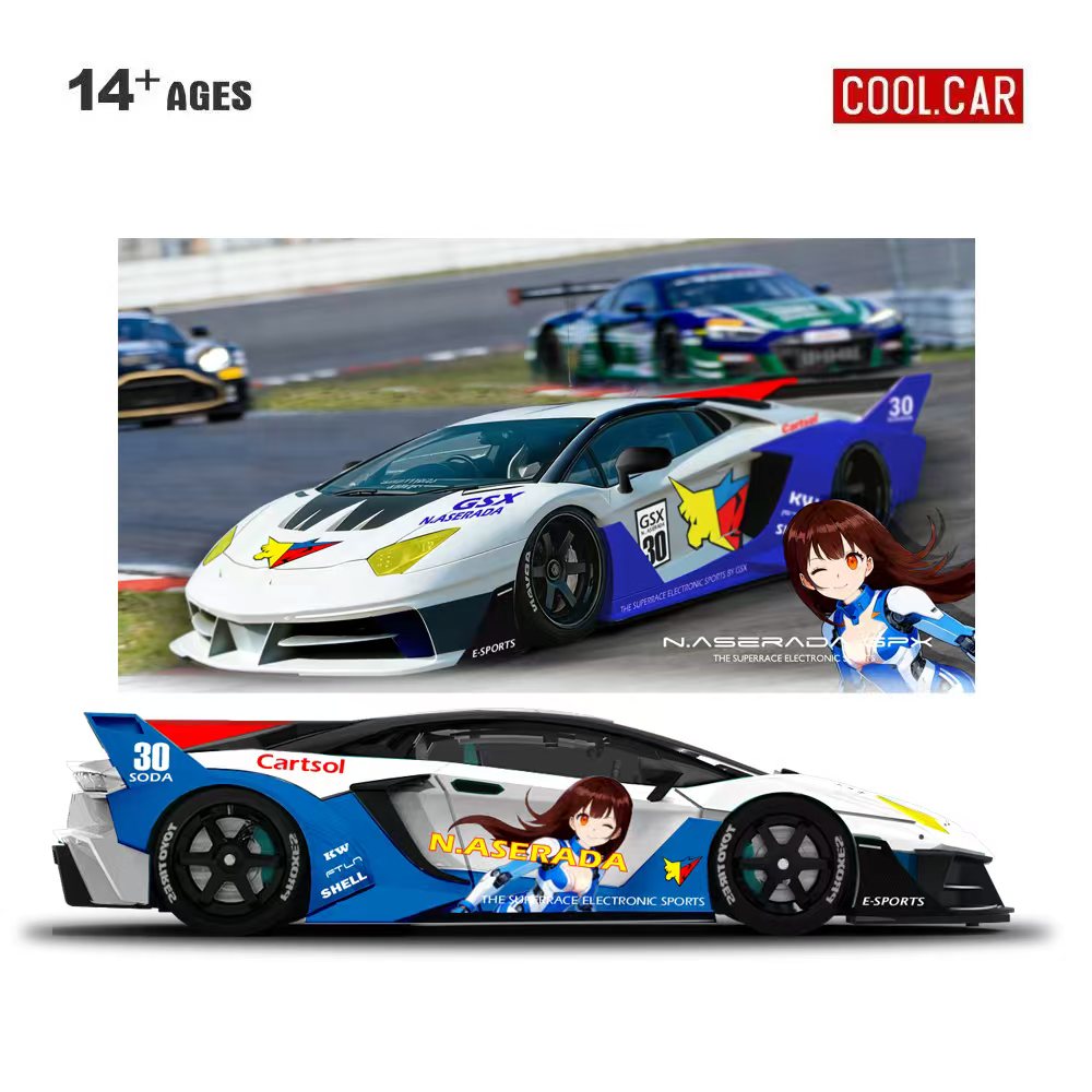 Car Electronics - クールカー 1:64 GTEVO スーパーレース エレクトロニックスポーツペインティング シミュレーション合金車モデル