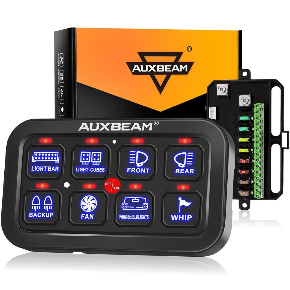 Car Electronics - 8連スイッチパネル BA80 自動調光LEDタッチコントロールパネルボックス 電子リレーシステム 車用タッチスイッチボックス ユニバーサル