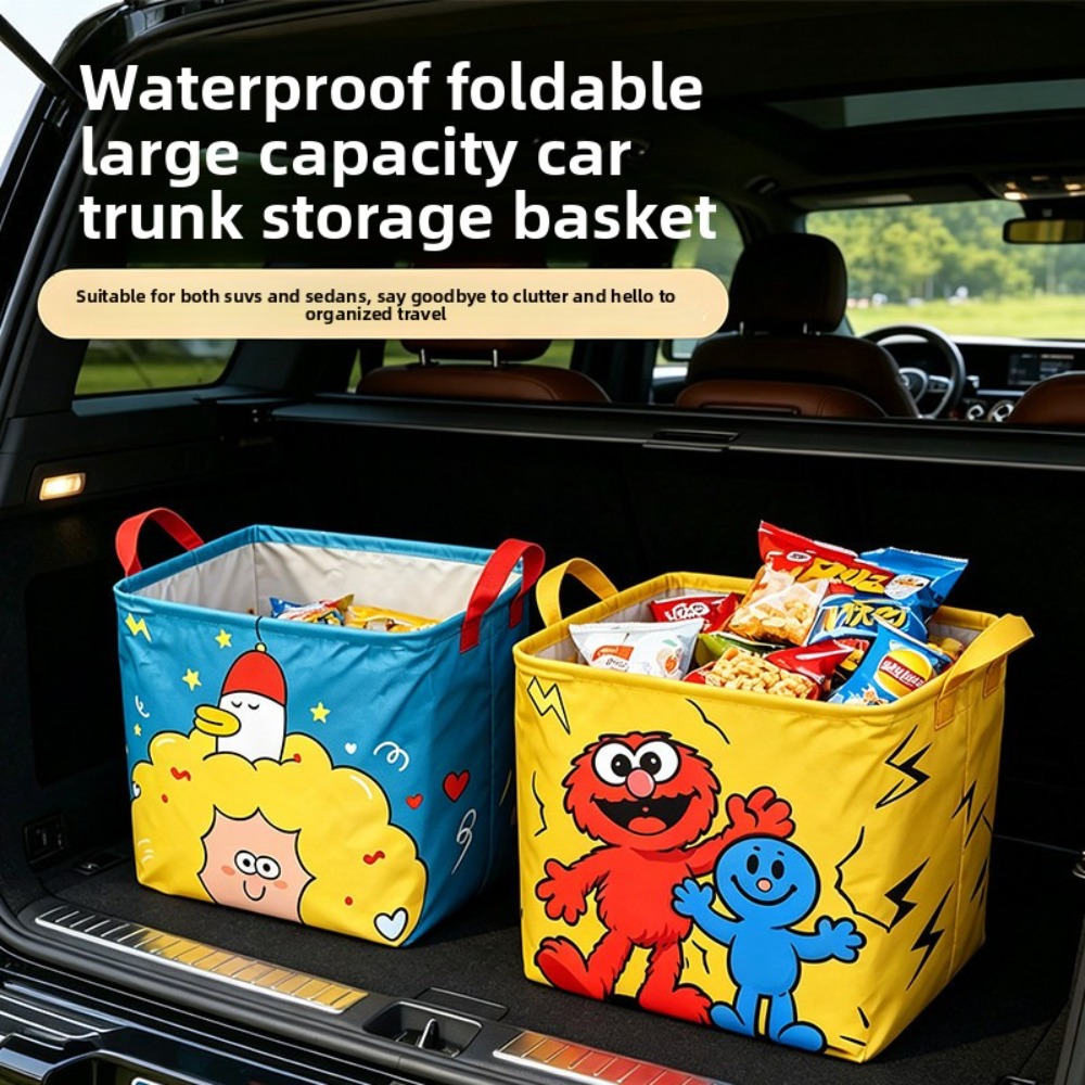 Car Trunk Organizer Foldable Storage Box - 折りたたみ式車用トランク収納ボックス 多機能車載雑物オーガナイザーバスケット 車内日用品用