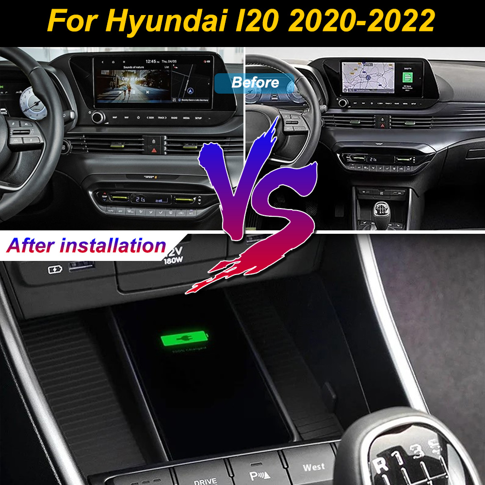 Wireless Car Charger Mount Fast Charging - 2Din ヒュンダイ I20 2020 2021 2022
