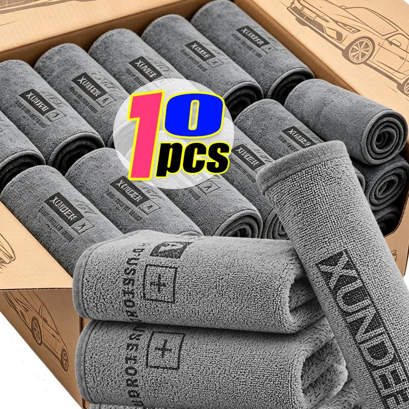 Microfiber Car Drying Towel Super Absorbent - 多目的洗車マイクロファイバータオル両面厚手クリーニングクロス超吸収性糸くずの出ない乾燥布窓テーブル用