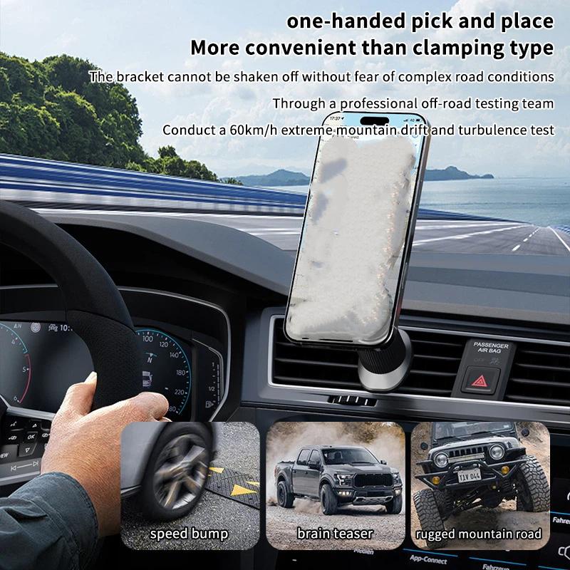 1 個のカーボンファイバー磁気自動車電話ホルダー 360 回 - Magnetic Phone Holder For Car Vent のレビューと価格