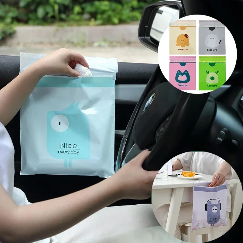 車用ゴミ袋 15枚入り 使い捨て 防水 車用ゴミ箱バッグ ど - Waterproof Car Trash Can With Lid のレビューと価格