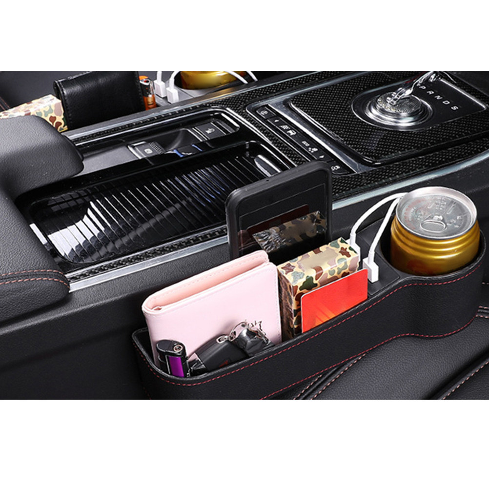 車用シート隙間収納ボックス ブラック ユニバーサル ギャップ - Seat Gap Filler Organizer With Usb Charger のレビューと価格
