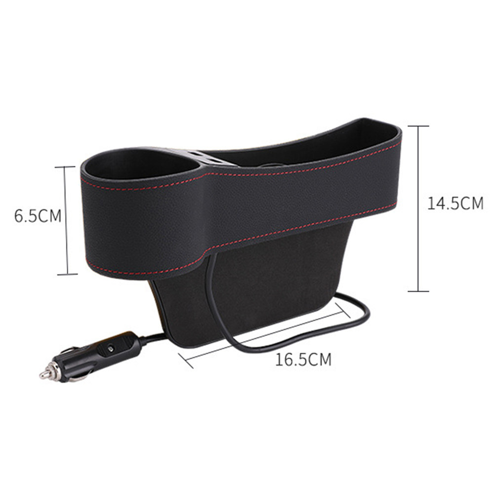 車用シート隙間収納ボックス ブラック ユニバーサル ギャップ - Seat Gap Filler Organizer With Usb Charger のレビューと価格