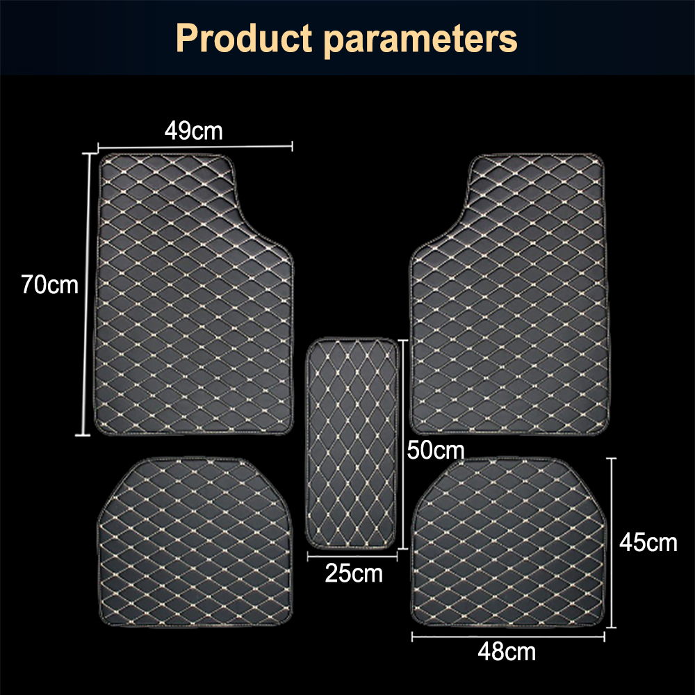 5 個セットユニバーサル車のフロアマット PU レザー防水自 - Car Floor Mats Universal Waterproof Leather のレビューと価格