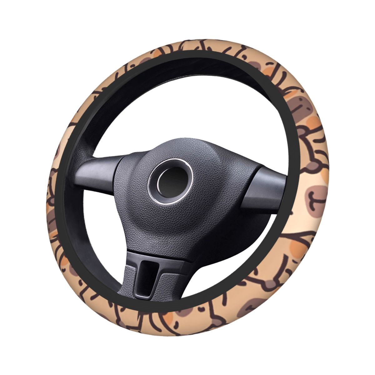 かわいいアニメカピバラ車のステアリングホイールカバー 38  - Car Steering Wheel Cover Anti Slip Breathable のレビューと価格