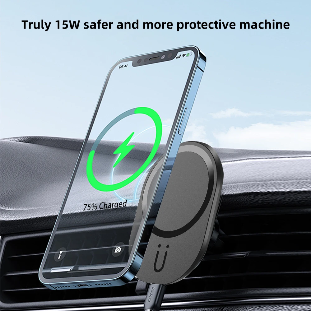 ミニ磁気ワイヤレス車載充電器 エアベント式スマホホルダー M - Magnetic Phone Holder For Car Vent のレビューと価格