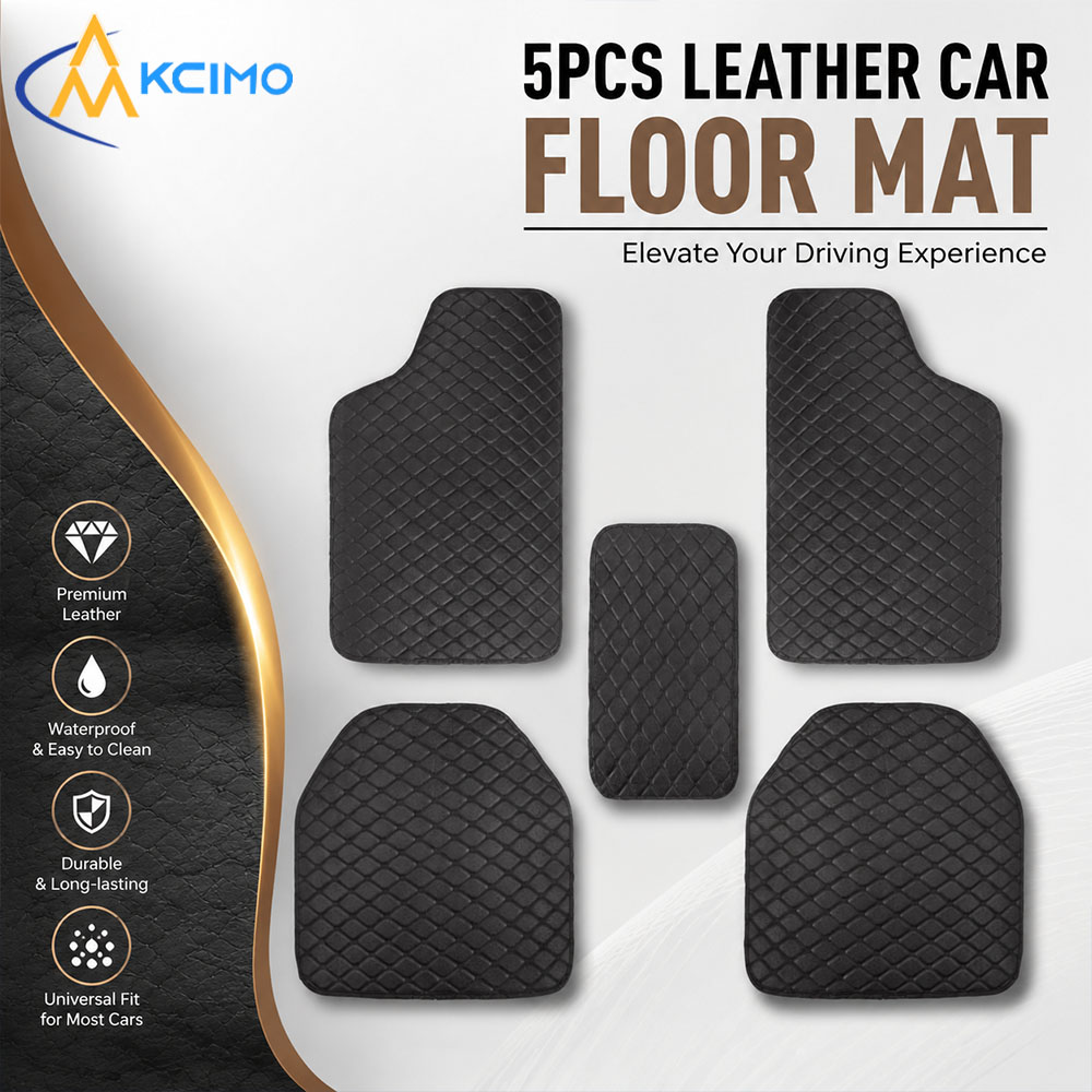 ユニバーサル5枚組レザーカーフロアマット防水滑り止めオートカ - Car Floor Mats Universal Waterproof Leather のレビューと価格