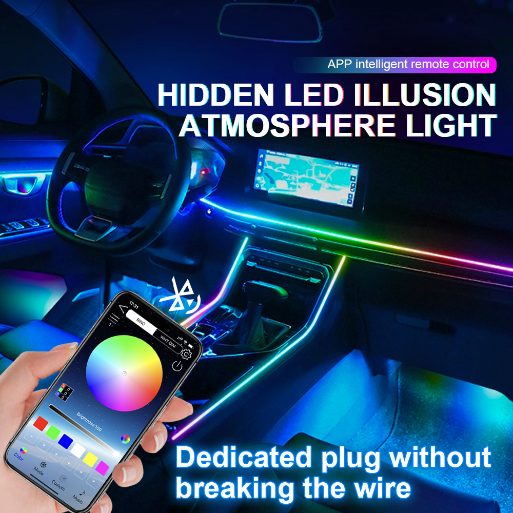 6/10/14/18インチ 1台用 車内雰囲気ライト LED - Led Ambient Interior Car Lights App Control のレビューと価格
