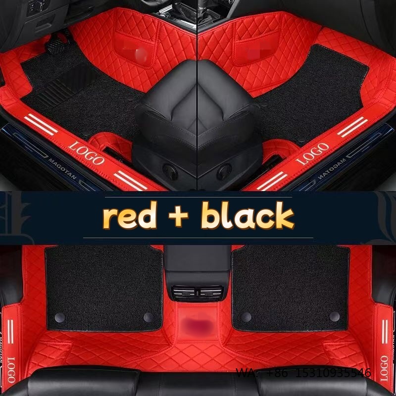 高級PVCレザー製フルカバー防水カーフロアマット、汎用タイプ - Car Floor Mats Universal Waterproof Leather のレビューと価格