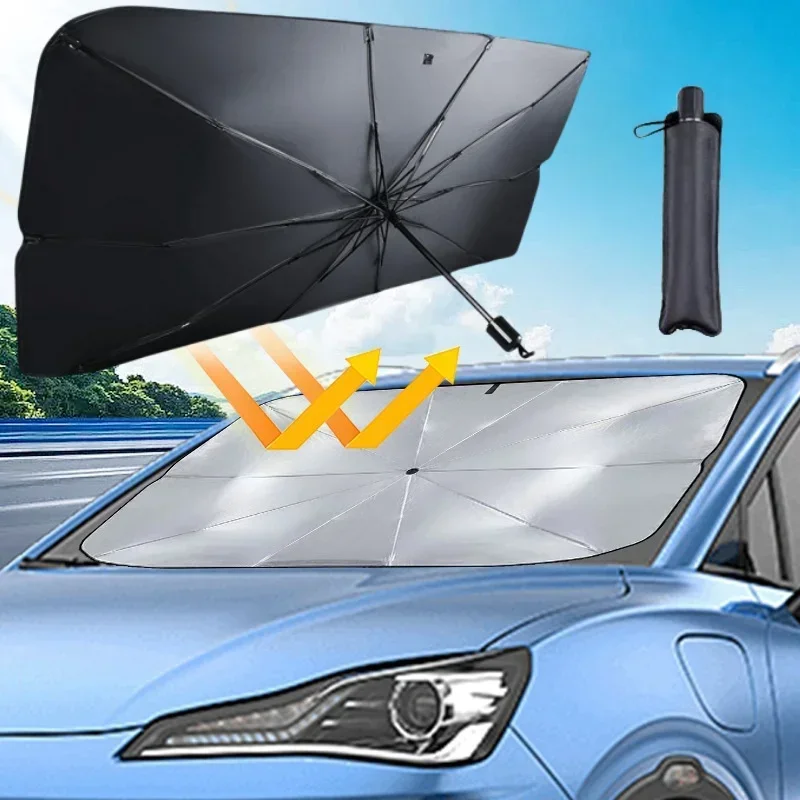 車用サンシェード、折りたたみ式傘型サンシェード/カバー（ほと - Car Sunshade Windshield Umbrella Foldable のレビューと価格