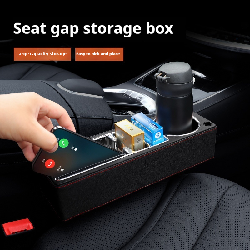 PUレザーカーシートウィング,カップホルダー,コンソールサイ - Seat Gap Filler Organizer With Usb Charger のレビューと価格