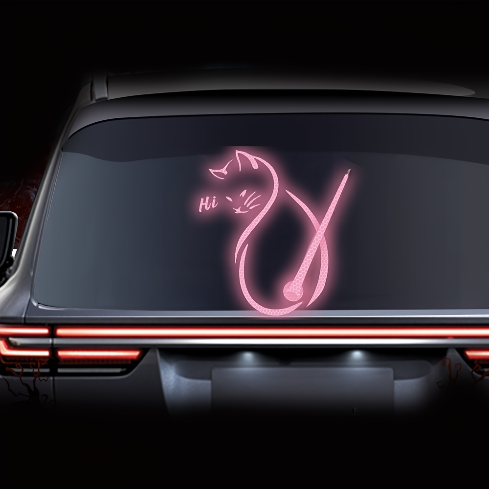 1 個の車用反射猫ワイパーデカール - 防水ビニール製のかわ - Anti Glare Car Rearview Mirror Film のレビューと価格