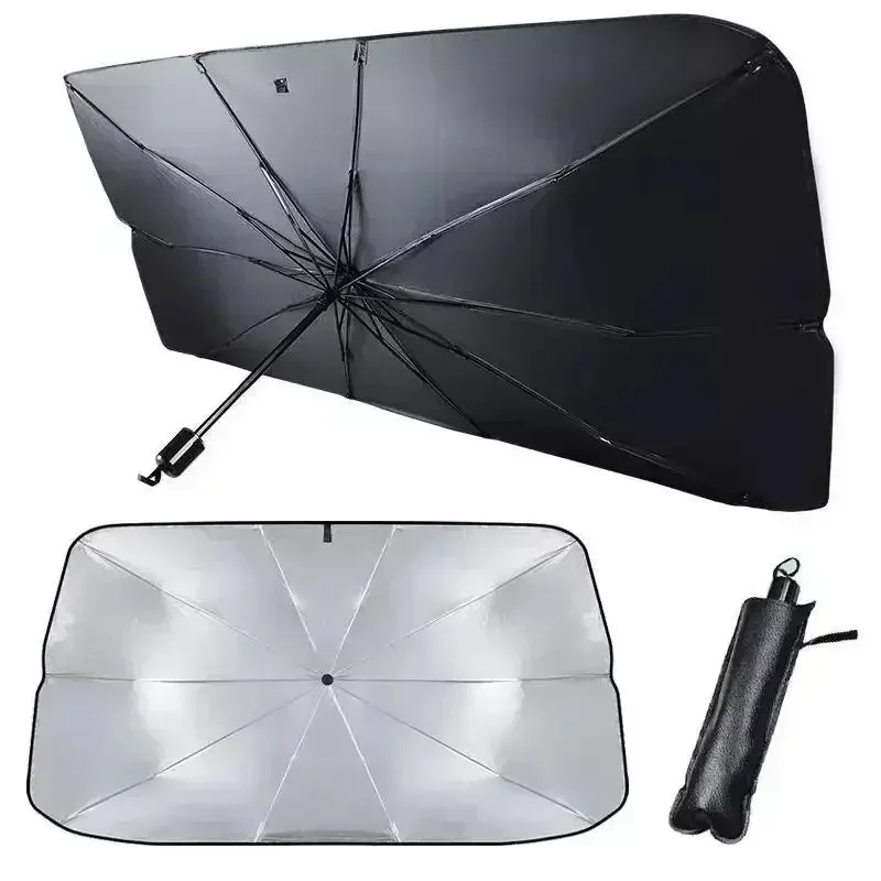 車用サンシェード、フロントガラス用傘型サンシェード、折りたた - Car Sunshade Windshield Umbrella Foldable のレビューと価格