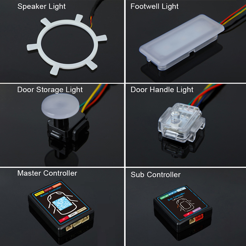 22 in 1 ドリームカラーRGBダイナミックカーインテリ - Led Ambient Interior Car Lights App Control のレビューと価格