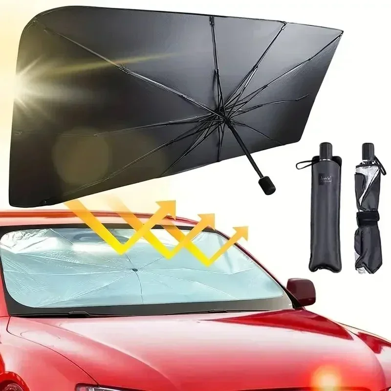 多目的便利な折りたたみ式車のフロントガラスサンシェードインテ - Car Sunshade Windshield Umbrella Foldable のレビューと価格