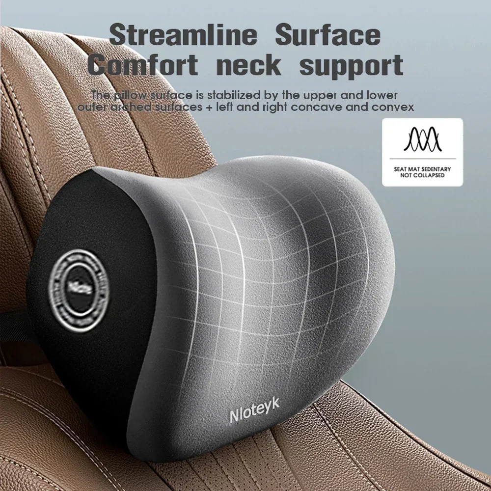 新しいメモリーフォーム製車用ネックピローは腰椎を保護し、通気 - Memory Foam Car Neck Pillow Lumbar Support のレビューと価格