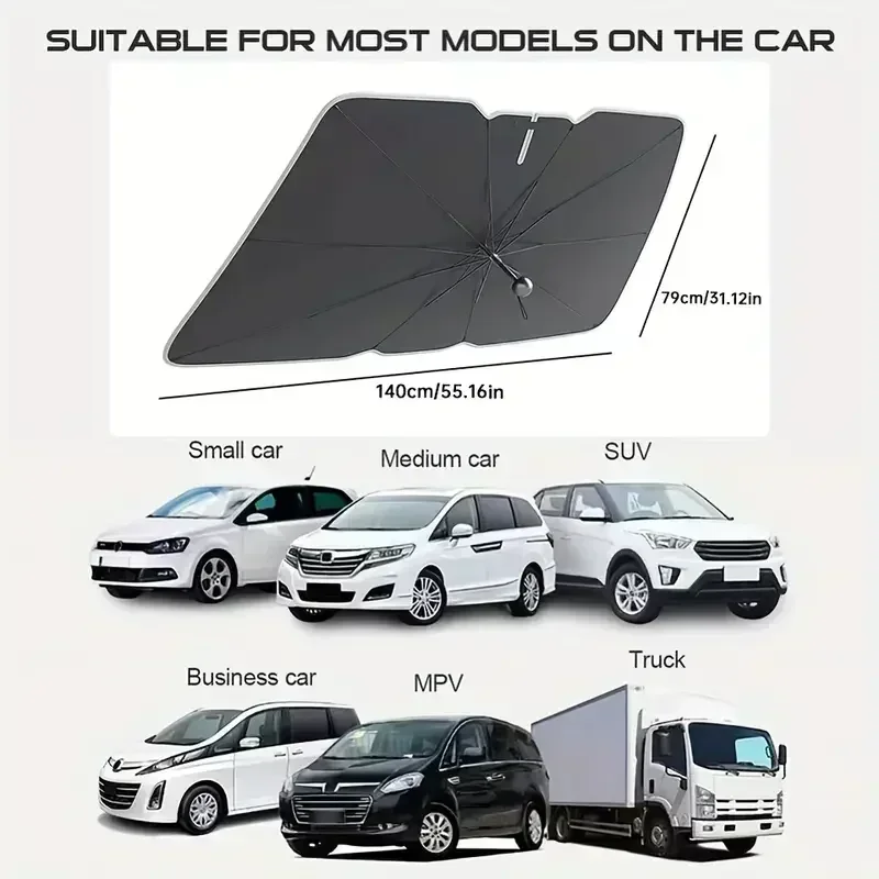 多目的便利な折りたたみ式車のフロントガラスサンシェードインテ - Car Sunshade Windshield Umbrella Foldable のレビューと価格