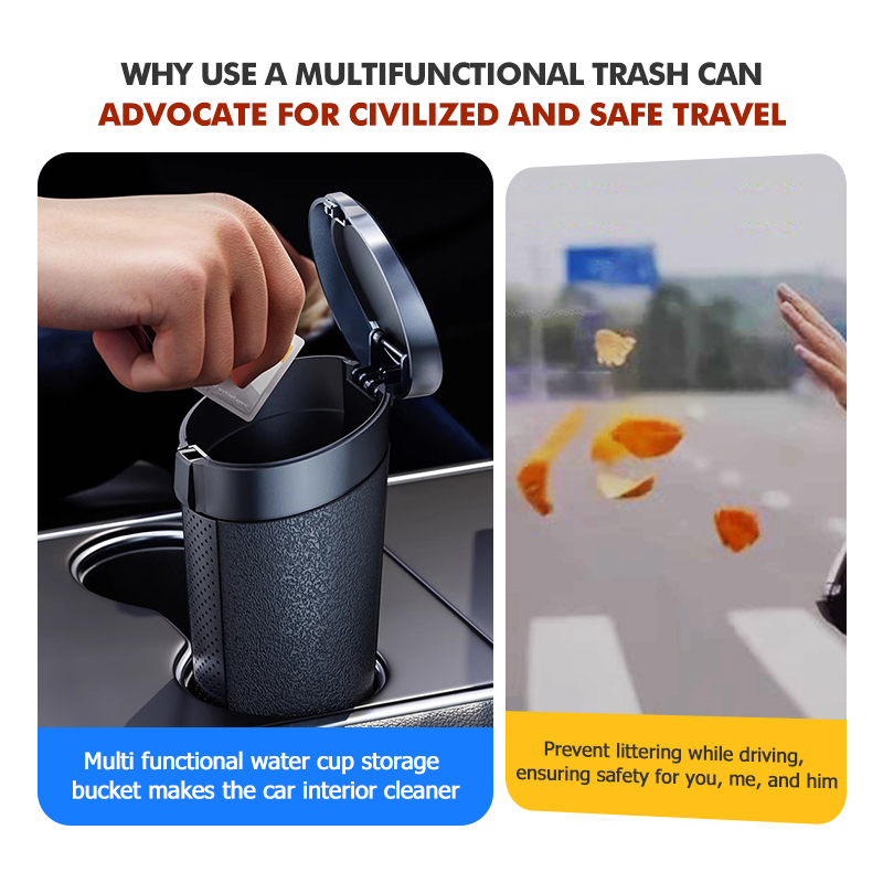 車のゴミ箱耐久性のある防水 ABS ゴミ収納ボックスリーディ - Waterproof Car Trash Can With Lid のレビューと価格