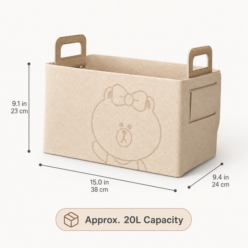 20L大型フェルト製トランクオーガナイザー、かわいいクマの折 - Car Trunk Organizer Foldable Storage Box のレビューと価格