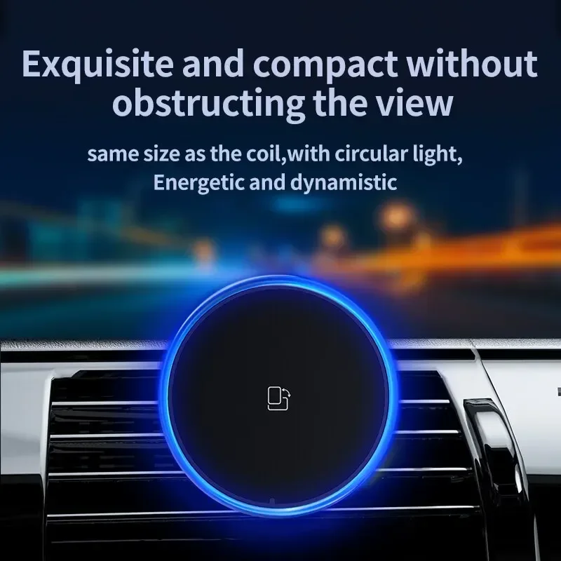 LED/RGB 磁気車ワイヤレス充電器 iPhone 12  - Wireless Car Charger Mount Fast Charging のレビューと価格