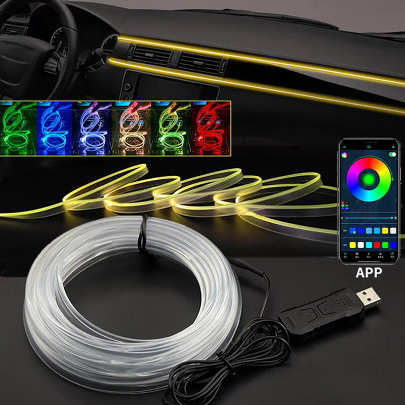車内雰囲気ライトアンビエント LED ライトストリップ RG - Led Ambient Interior Car Lights App Control のレビューと価格