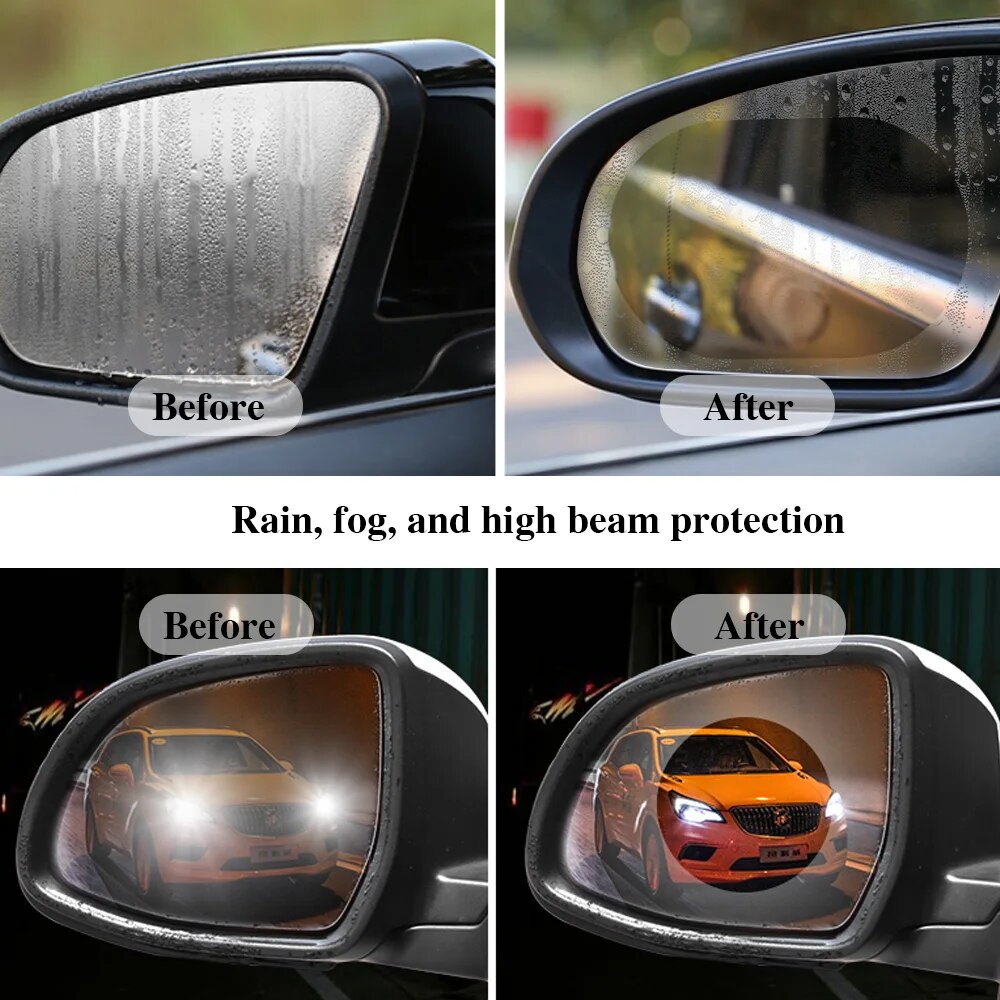 2 個ユニバーサル防曇アンチグレア防雨カートゥーニングバック - Anti Glare Car Rearview Mirror Film のレビューと価格