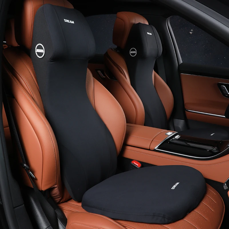 統合された車のランバーサポートヘッドレストネックピローサポー - Memory Foam Car Neck Pillow Lumbar Support のレビューと価格