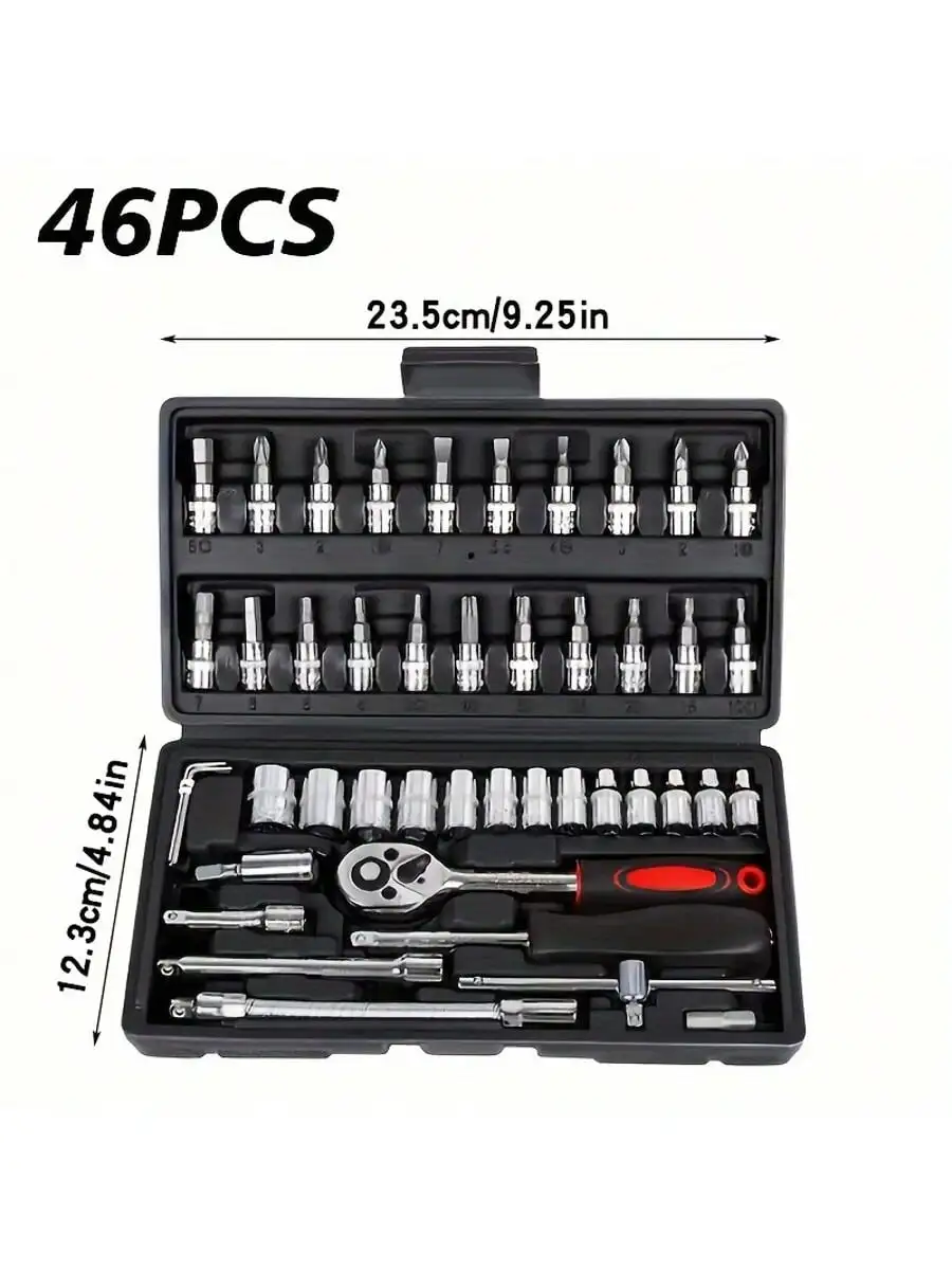 46ピース 1/4インチ ドライブソケットラチェットレンチセ - Auto Repair Tools のレビューと価格