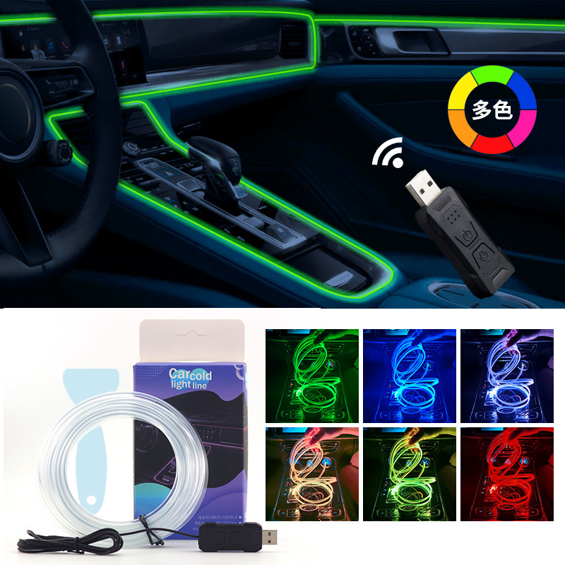 車用RGBアンビエントLEDライトストリップ 1/2/3/4 - Led Ambient Interior Car Lights App Control のレビューと価格