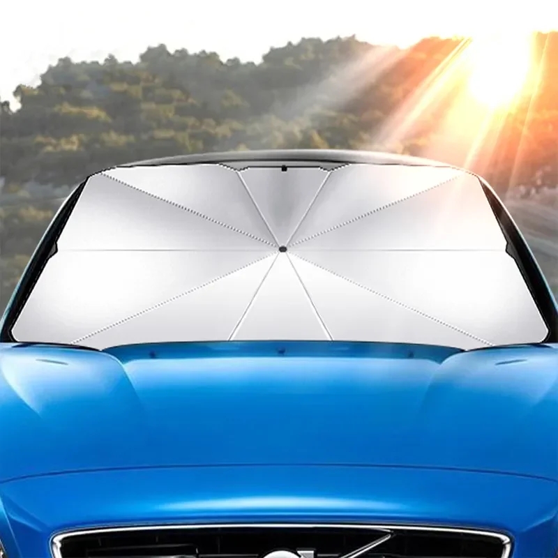 車のサンシェードフロントガラス傘フロントサンシェードパラソル - Car Sunshade Windshield Umbrella Foldable のレビューと価格