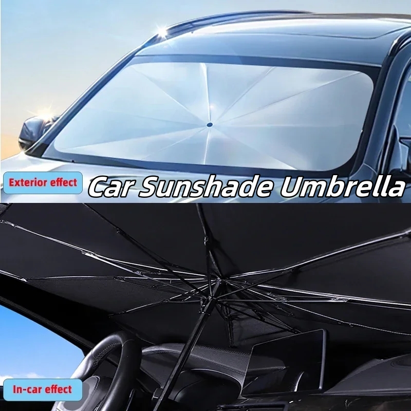 車のサンシェードフロントガラス傘フロントサンシェードパラソル - Car Sunshade Windshield Umbrella Foldable のレビューと価格
