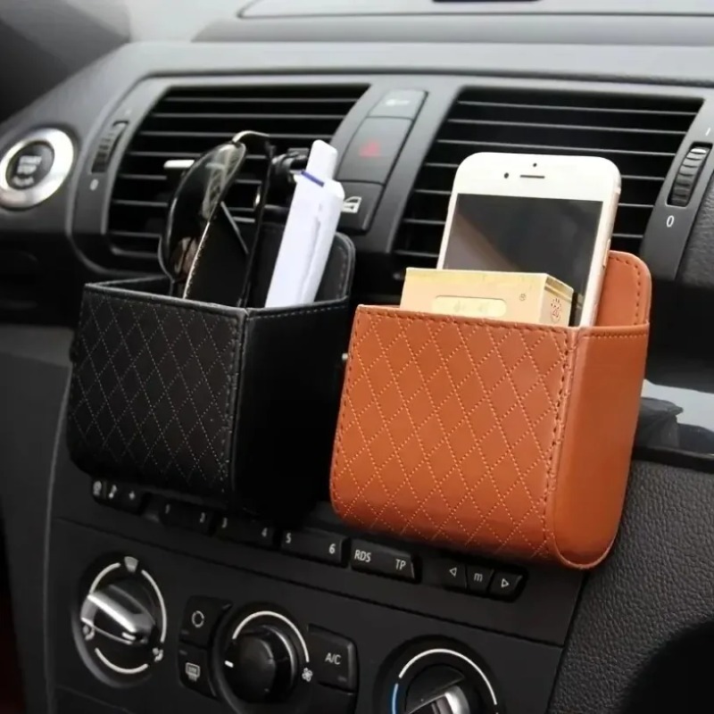 防水PUレザー製車載エアコン吹き出し口収納ボックス、吊り下げ - Car Accessories のレビューと価格
