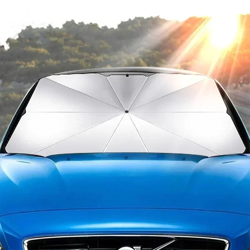 車のサンシェード折りたたみ式フロントガラス傘サンシェードカー - Car Sunshade Windshield Umbrella Foldable のレビューと価格