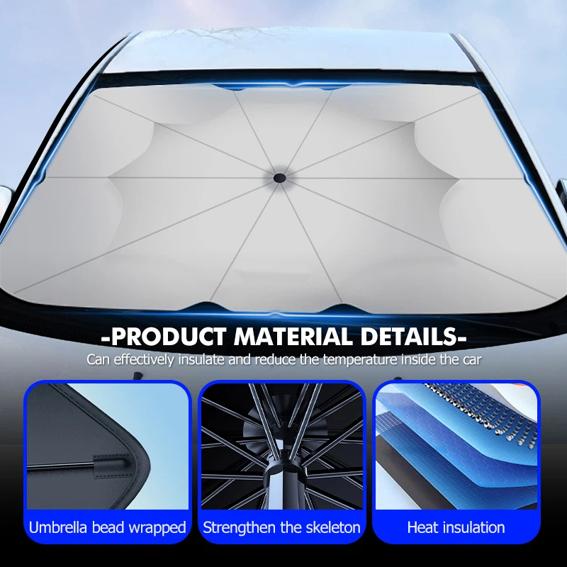 車のサンシェード折りたたみ式フロントガラス傘サンシェードカー - Car Sunshade Windshield Umbrella Foldable のレビューと価格